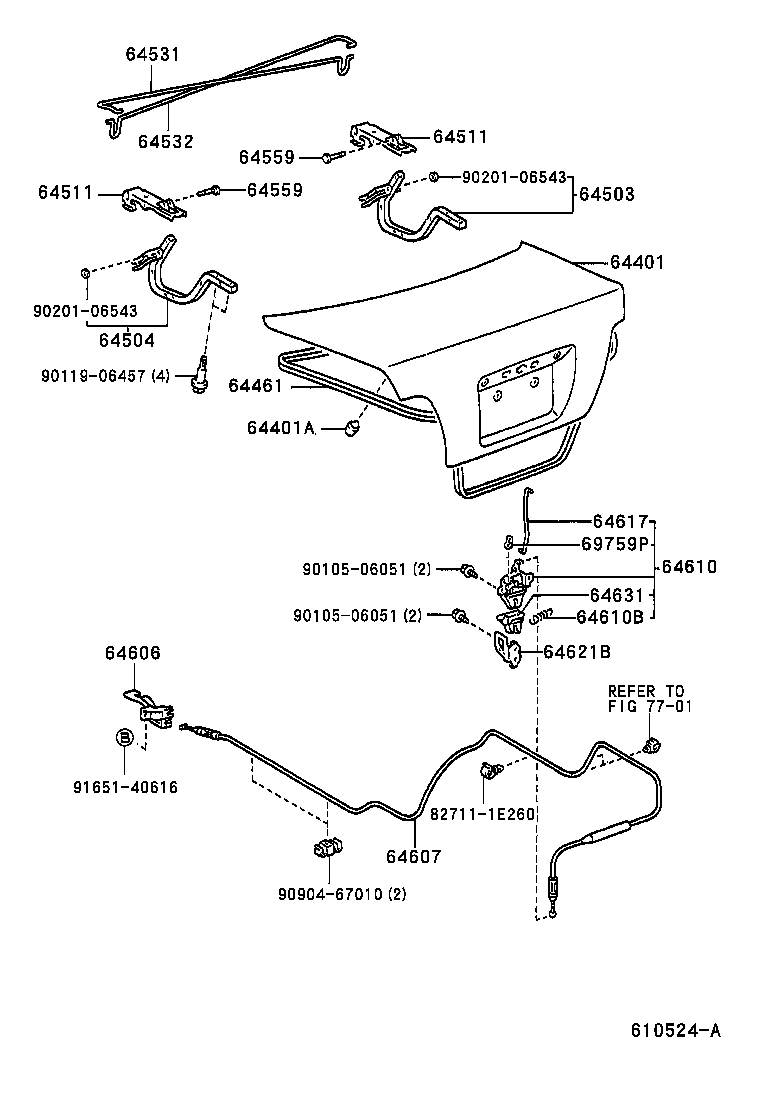 64610-12290 LOCK ASSY, LUGGAGE COMPARTMENT DOOR product image
