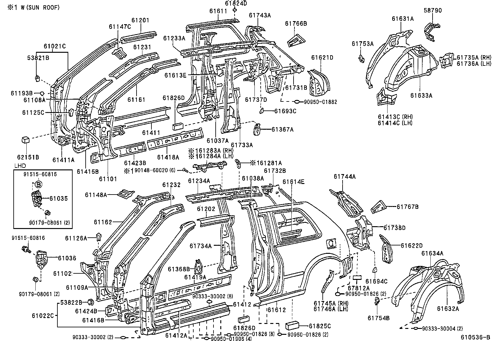 61601-1C360 PANEL, QUARTER, RH product image