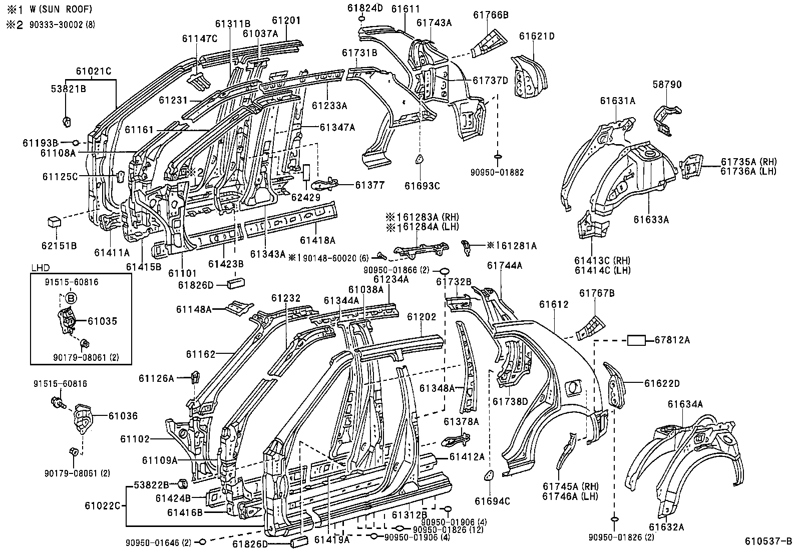 61601-1C360 PANEL, QUARTER, RH product image