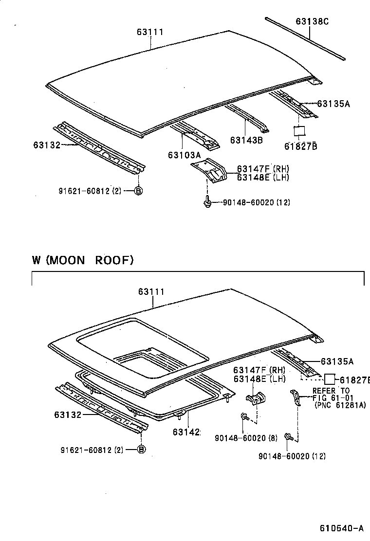 63142-10030 REINFORCEMENT, ROOF PANEL, NO.2 product image