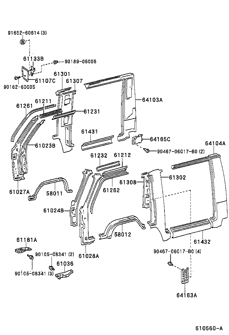 58012-25030 PANEL SUB-ASSY, FRONT FLOOR SIDE, LH product image