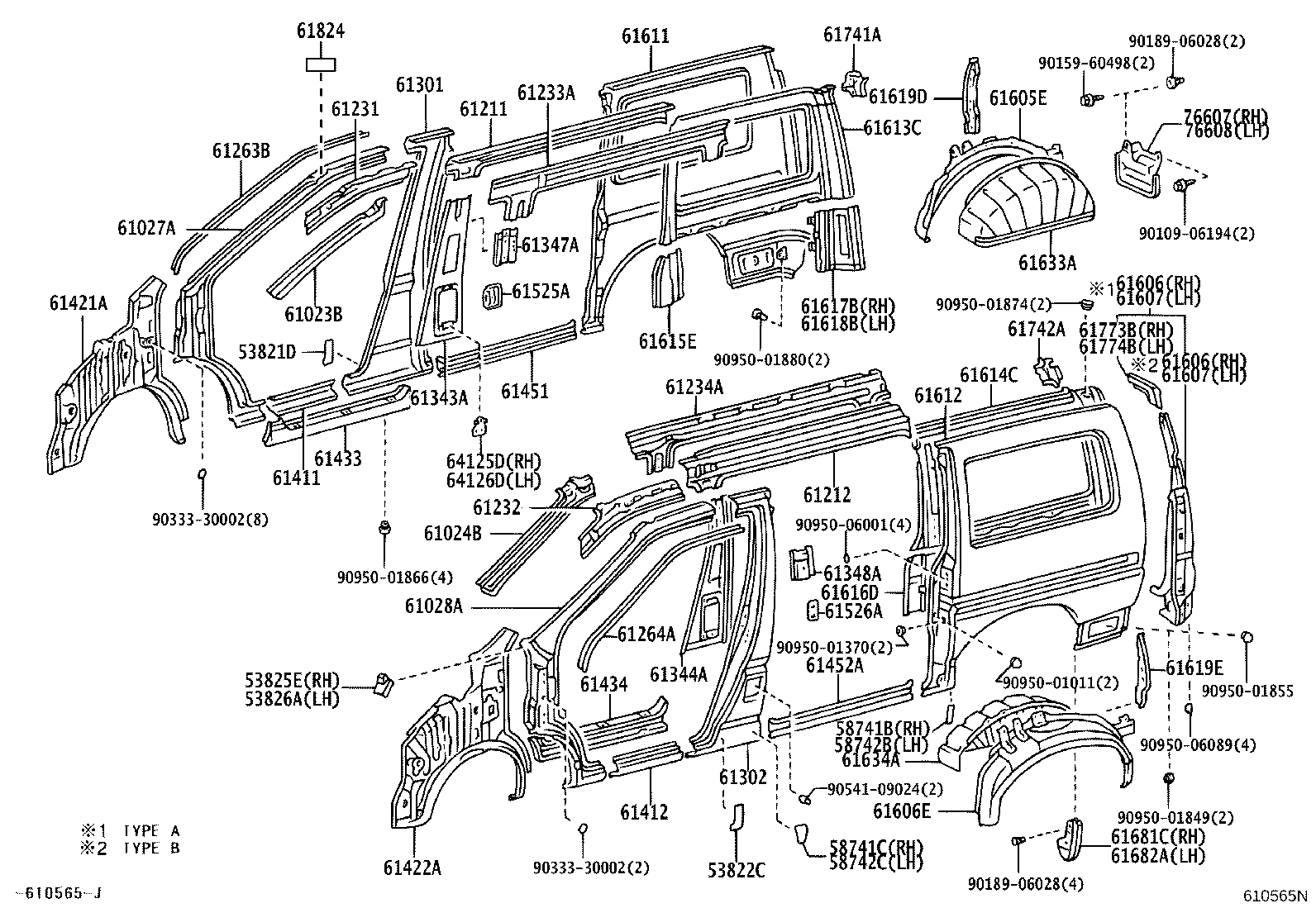 61601-2F060 PANEL, QUARTER, RH product image