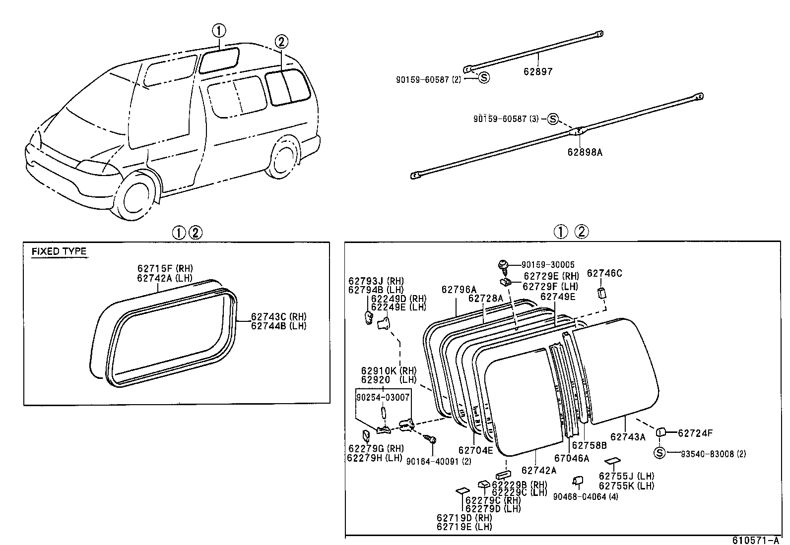 62279-26040 SPACER, SIDE WINDOW FRAME product image
