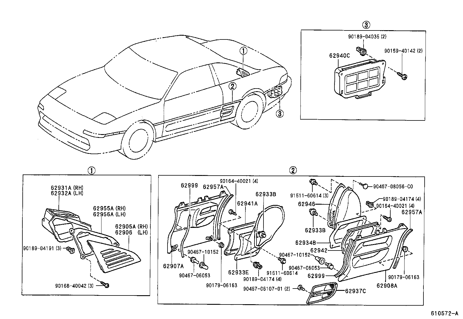62934-17020 DUCT, QUARTER VENT, INNER LH product image