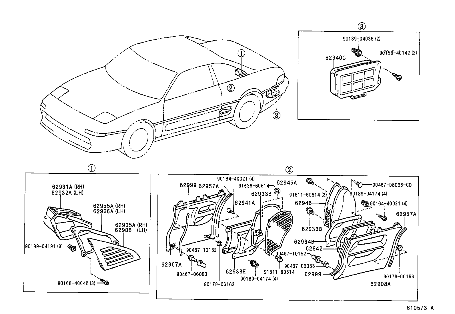 62932-17020 DUCT, QUARTER VENT, LH product image