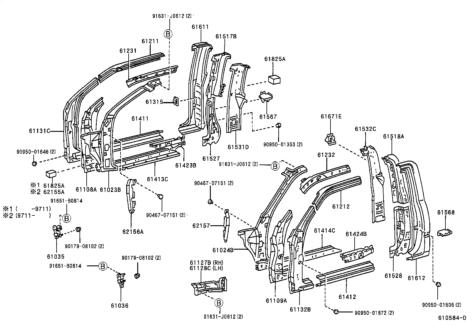 61024-35140 PILLAR SUB-ASSY, FRONT BODY, INNER LH product image