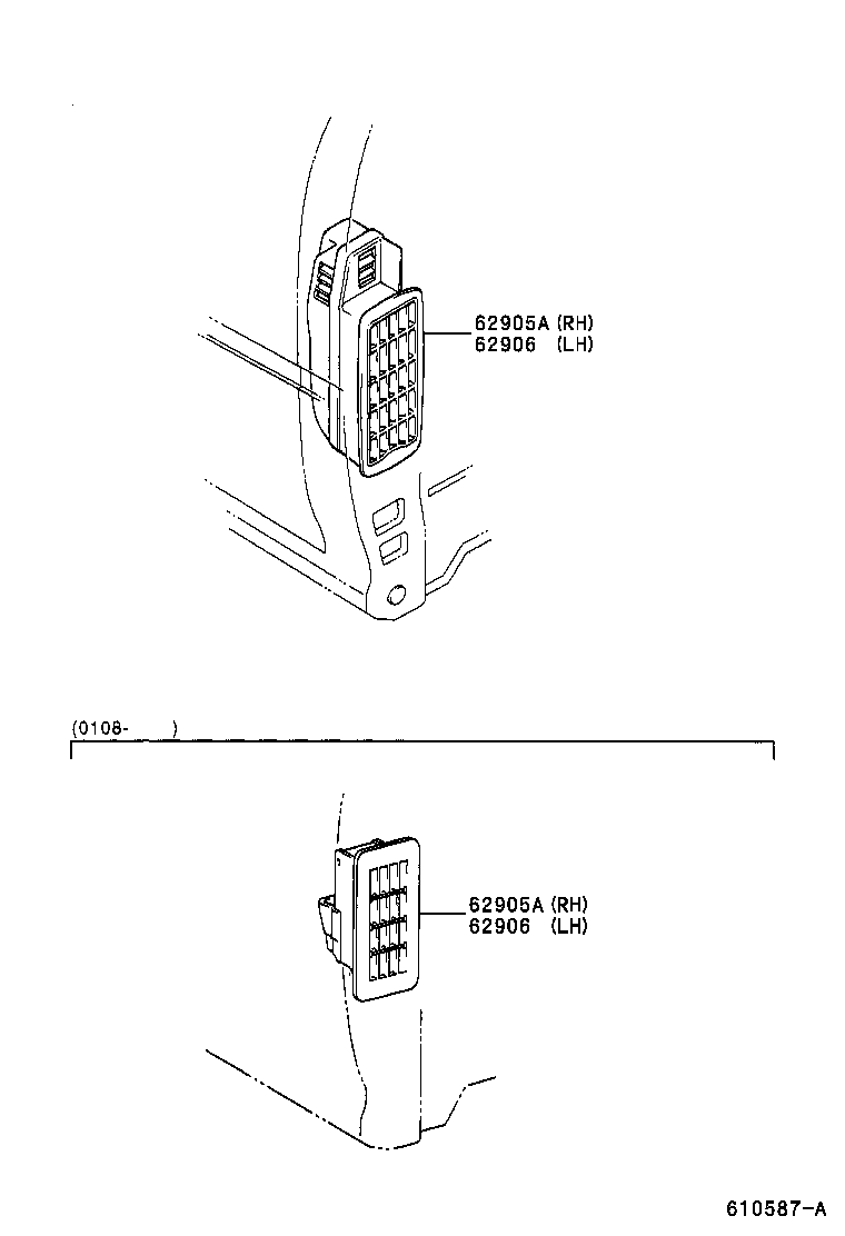 62906-04060 LOUVER, QUATER VENTILATION, LH product image