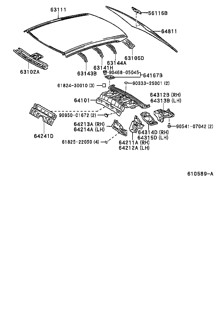 63111-30360 PANEL, ROOF product image