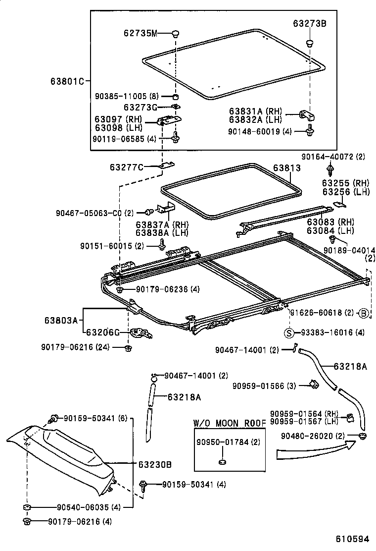 63103-21030 REINFORCEMENT, ROOF PANEL, CENTER product image