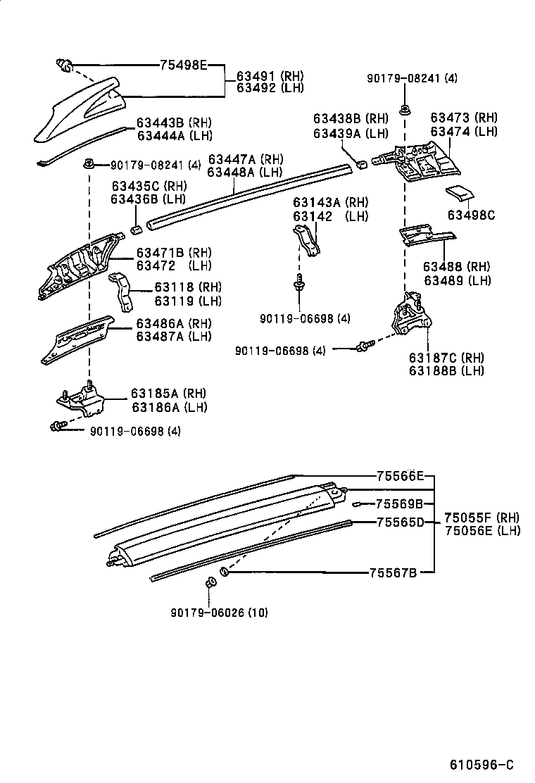 63103-21030 REINFORCEMENT, ROOF PANEL, CENTER product image