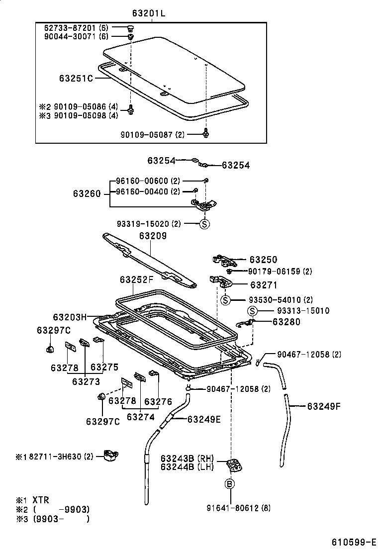64886-35010 CHANNEL, BACK WINDOW GLASS, LH product image