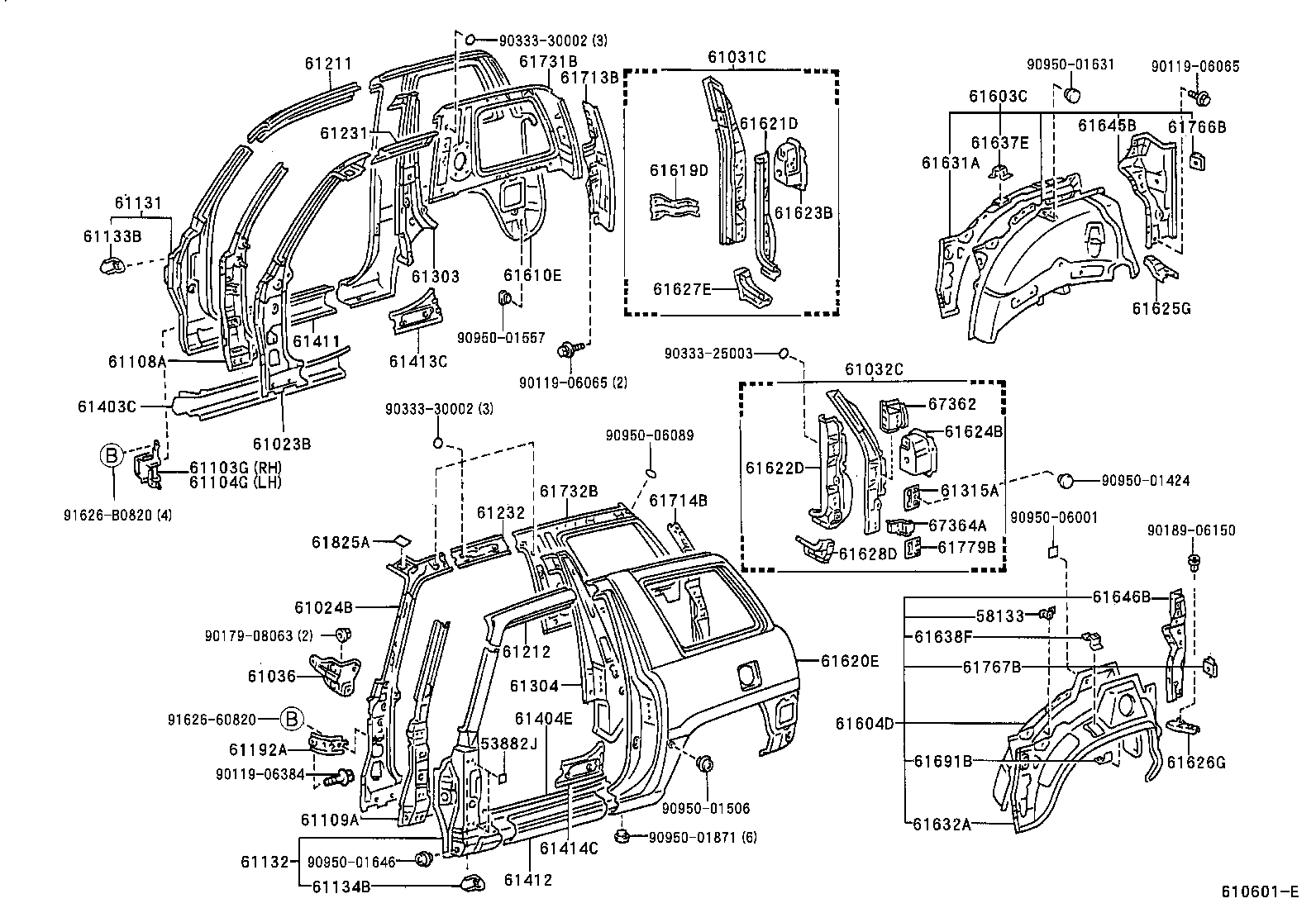 61631-42010 PANEL, QUARTER WHEEL HOUSE, OUTER RH product image
