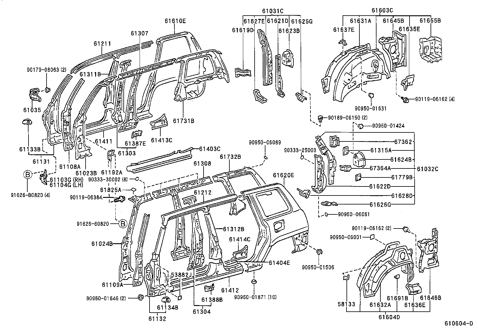 61631-42010 PANEL, QUARTER WHEEL HOUSE, OUTER RH product image