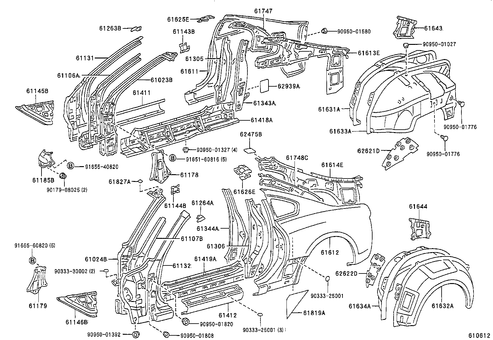 61612-1B080 PANEL, QUARTER, LH product image