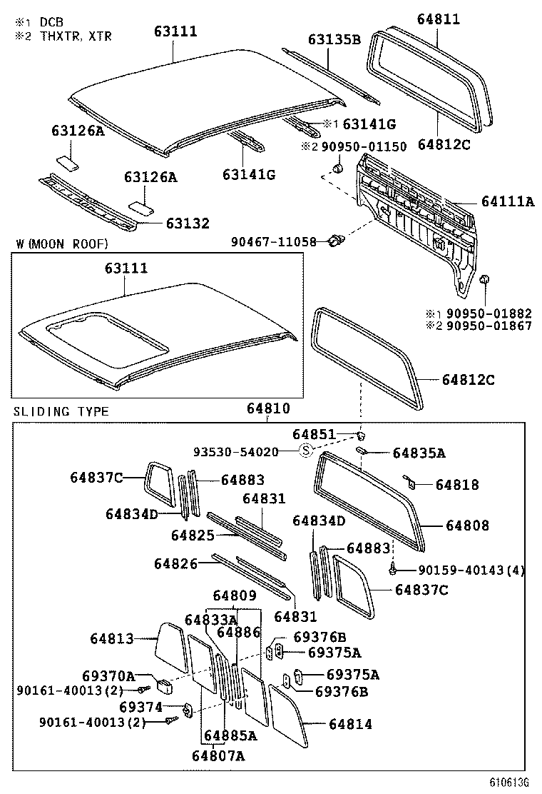 64886-35010 CHANNEL, BACK WINDOW GLASS, LH product image