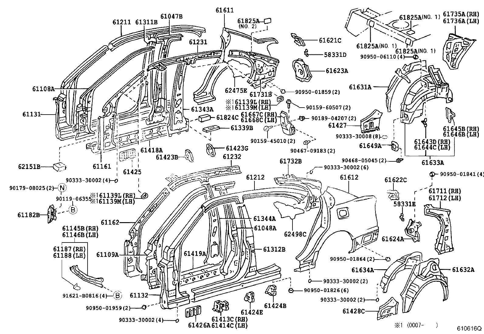 61611-30801 PANEL, QUARTER, RH product image