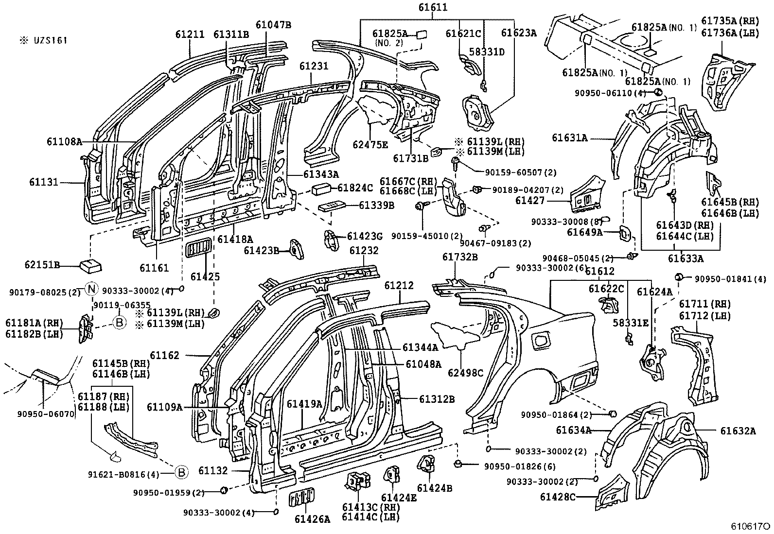61631-30160 PANEL, QUARTER WHEEL HOUSE, OUTER RH product image
