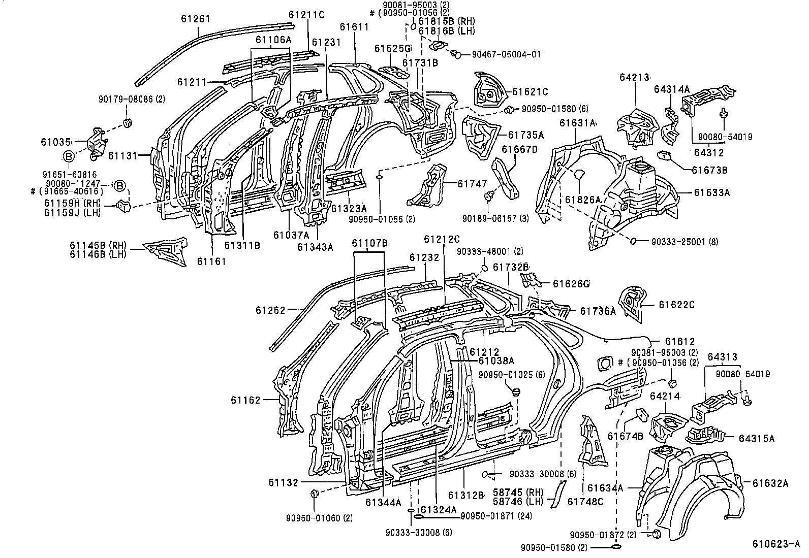 61815-AC010 COVER, ROOF SIDE, INNER UPPER RH product image