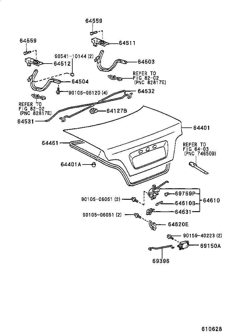 64559-32020 PIN, LUGGAGE DOOR HINGE product image