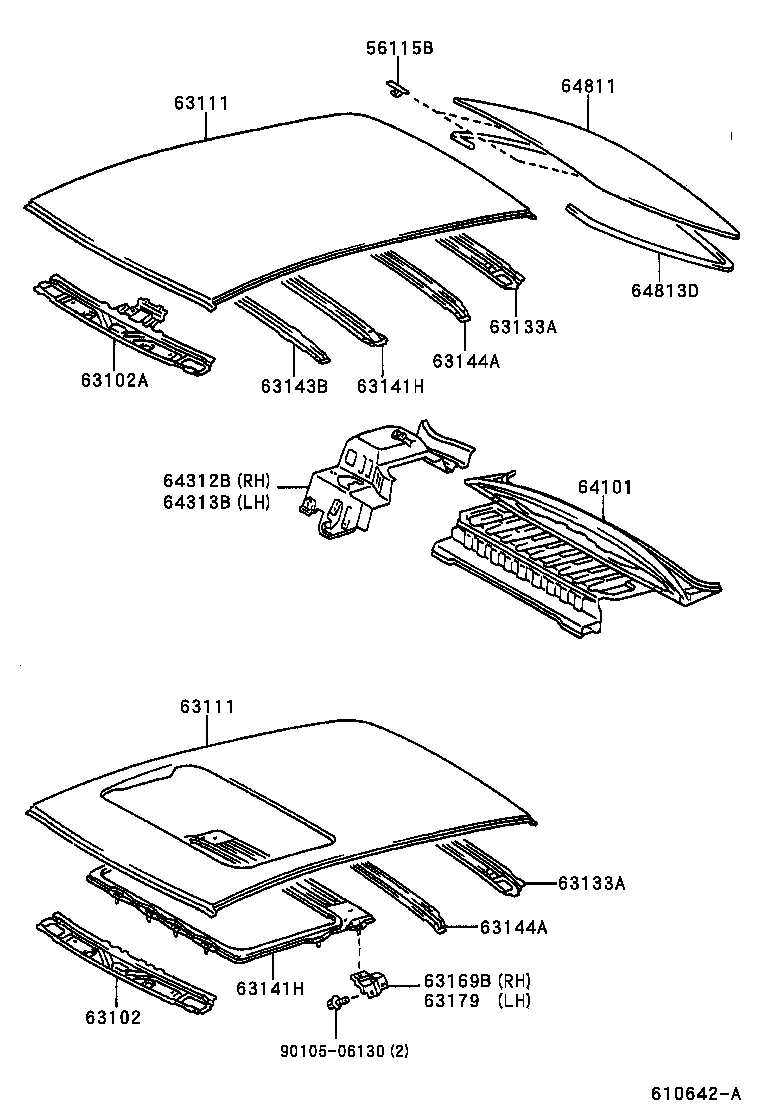 63102-05050 REINFORCEMENT SUB-ASSY, ROOF PANEL, FRONT product image