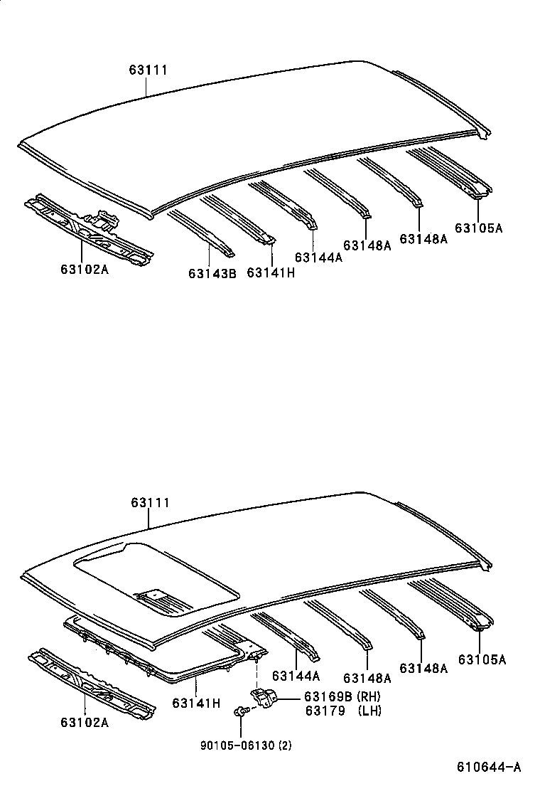 63102-05050 REINFORCEMENT SUB-ASSY, ROOF PANEL, FRONT product image