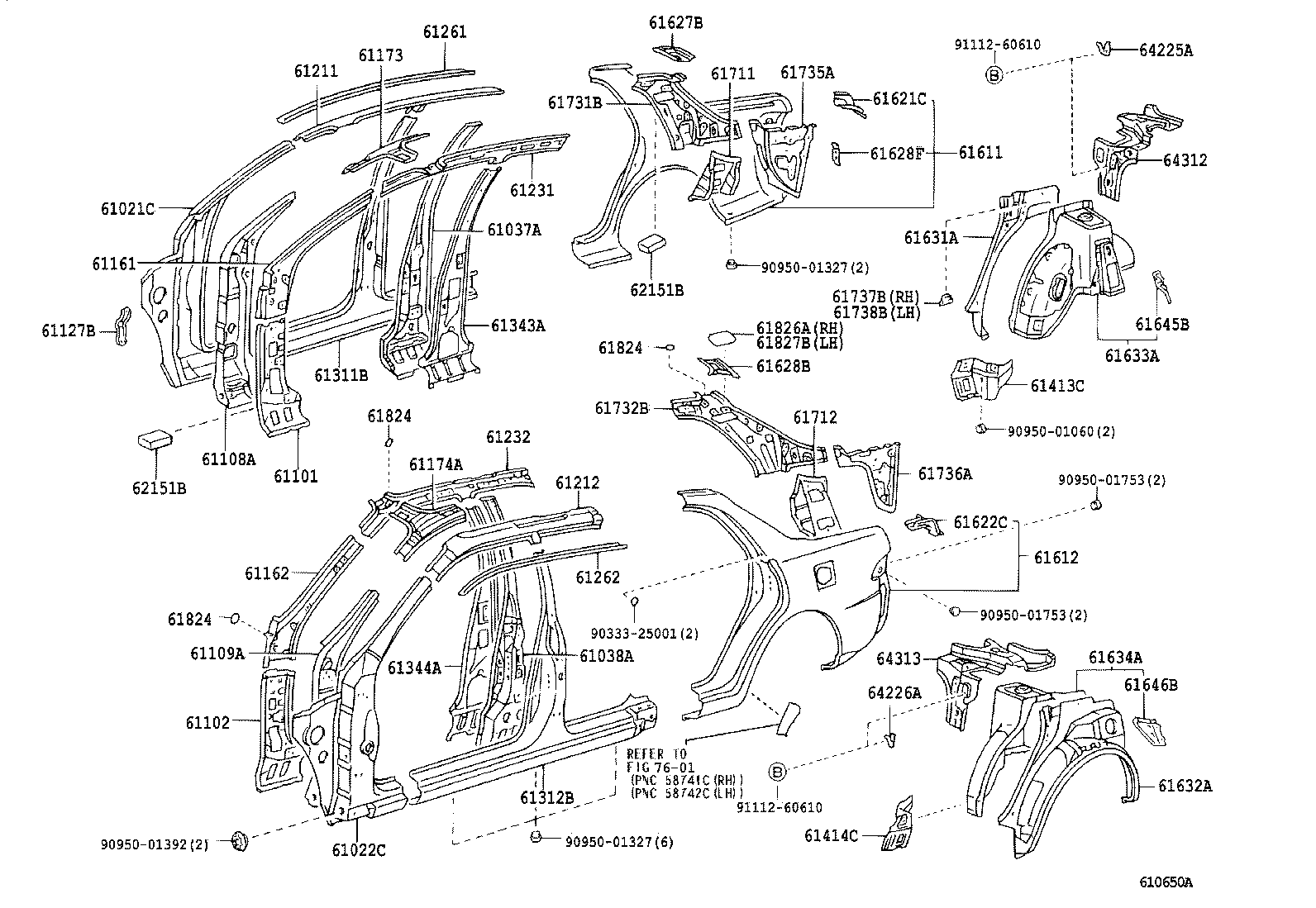 61601-2B911 PANEL, QUARTER, RH product image