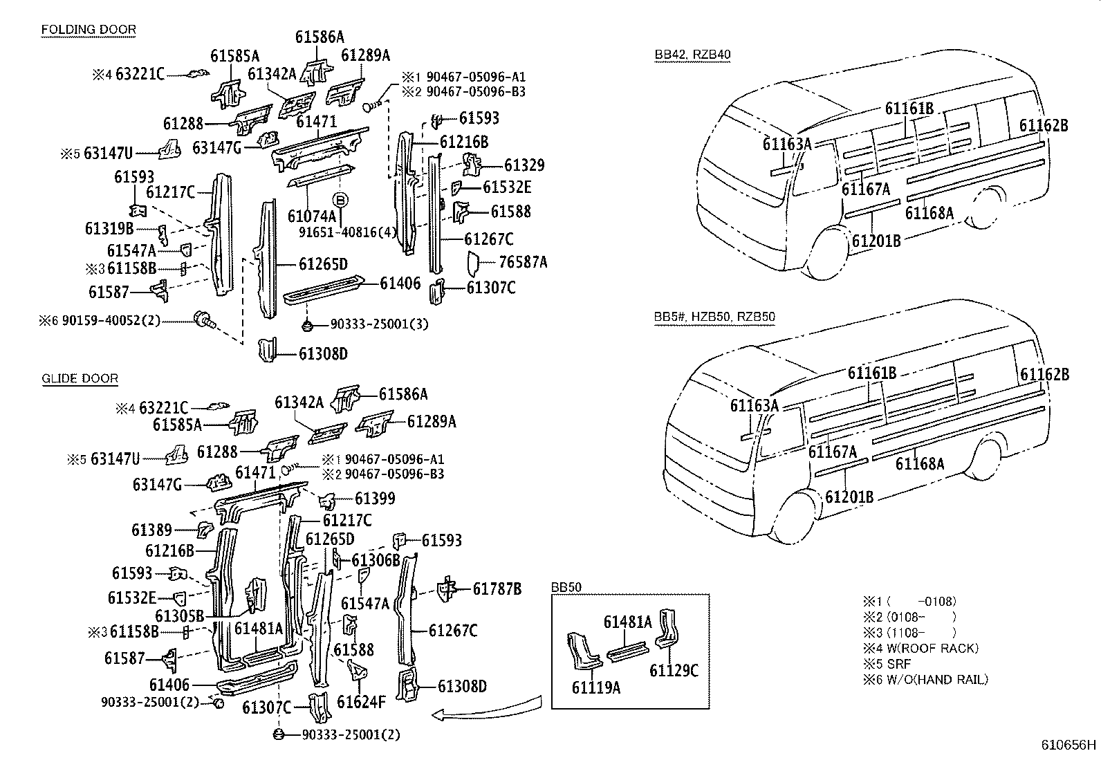61013-36040 PILLAR SUB-ASSY, NO.3 RH product image