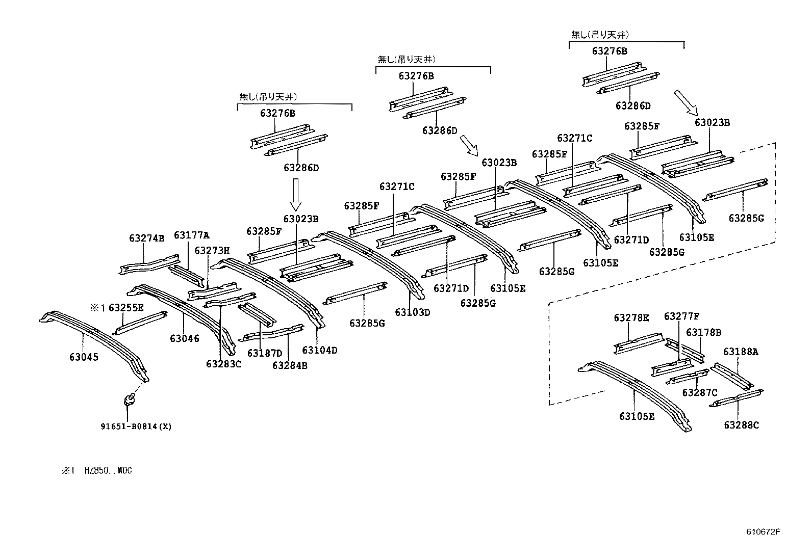 63115-36040 PANEL, ROOF, NO.4 product image