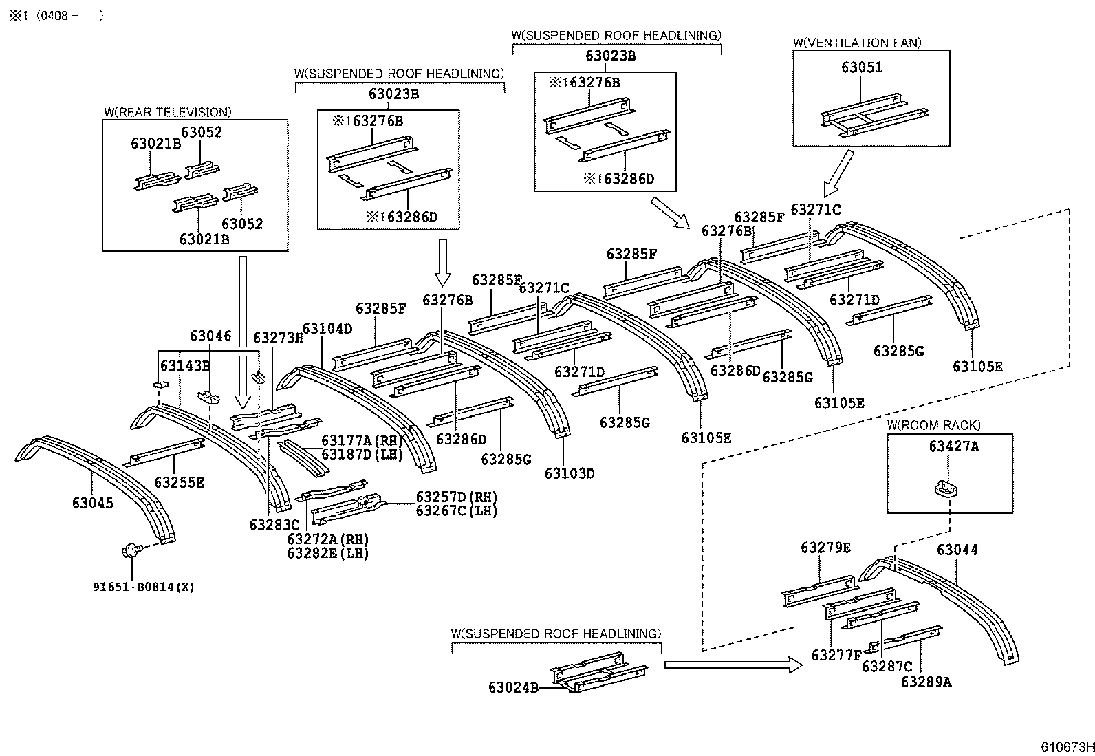 63137-36010 RETAINER, OUTER UNDER REAR VIEW MIRROR product image