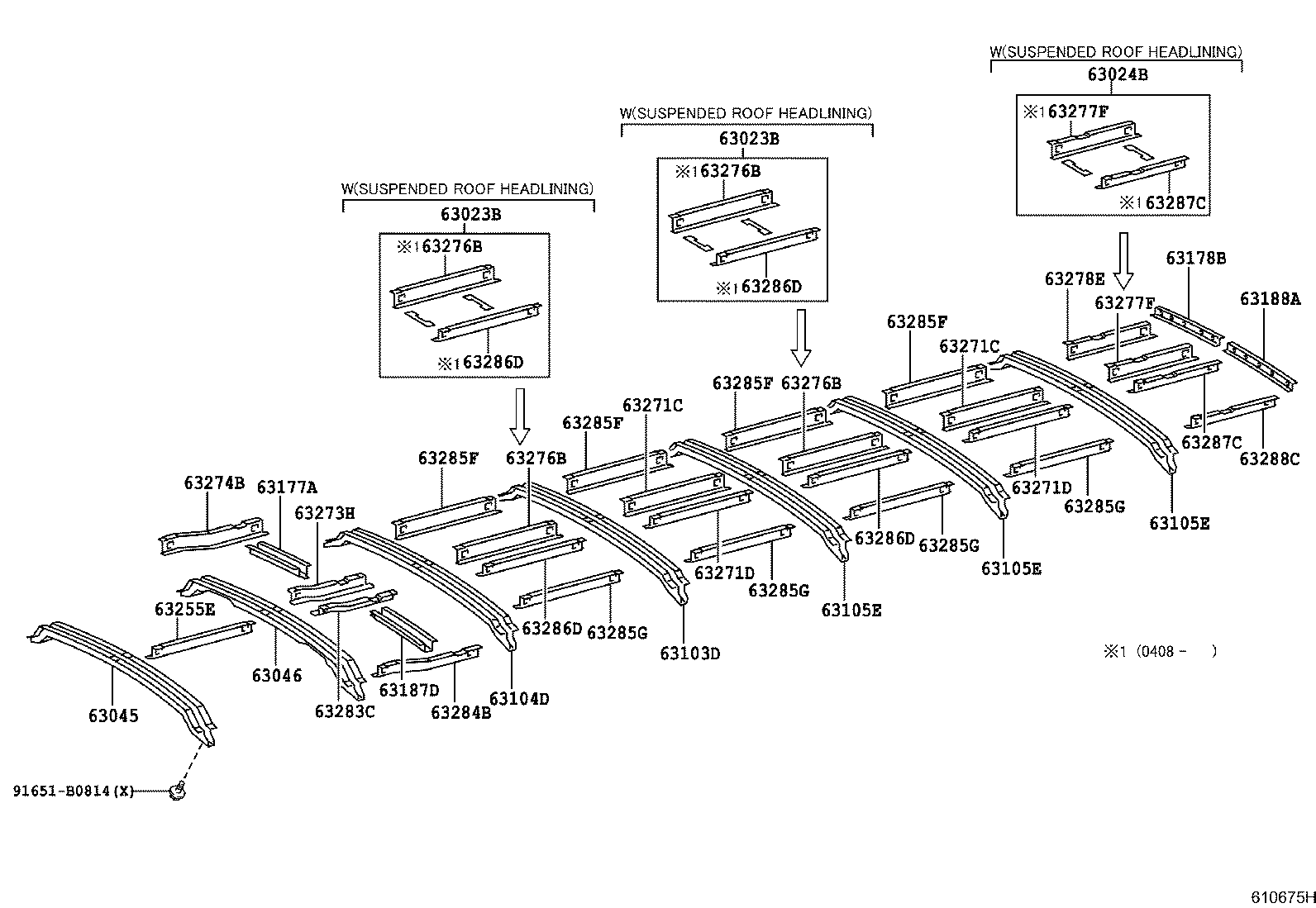 63137-36010 RETAINER, OUTER UNDER REAR VIEW MIRROR product image