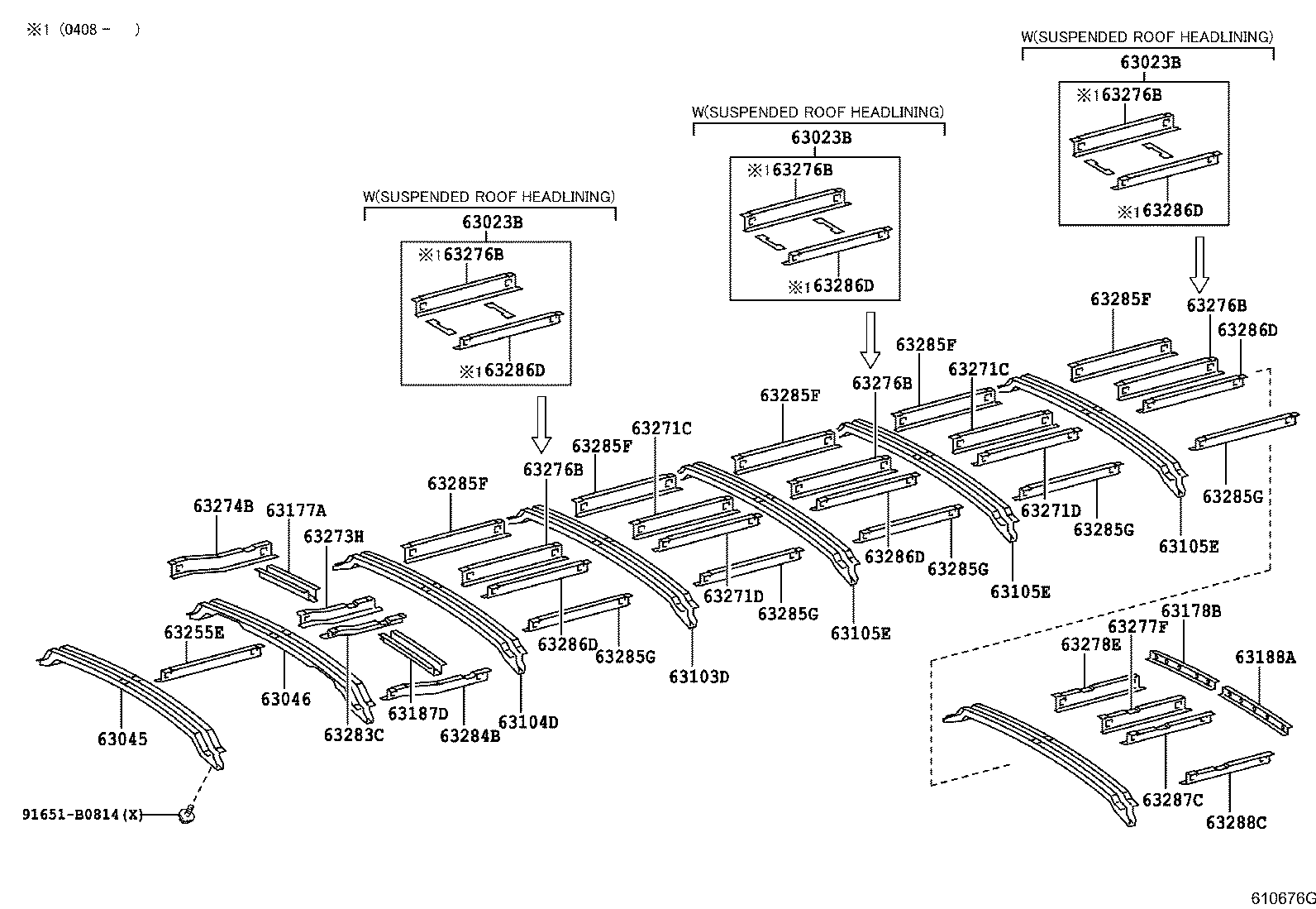 63137-36010 RETAINER, OUTER UNDER REAR VIEW MIRROR product image