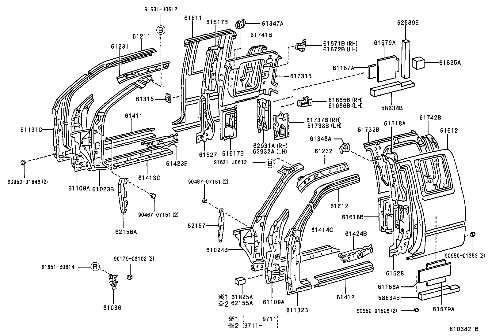 61365-35010 REINFORCE, BELT ANCHOR TO CENTER PILLAR, NO.3 RH product image