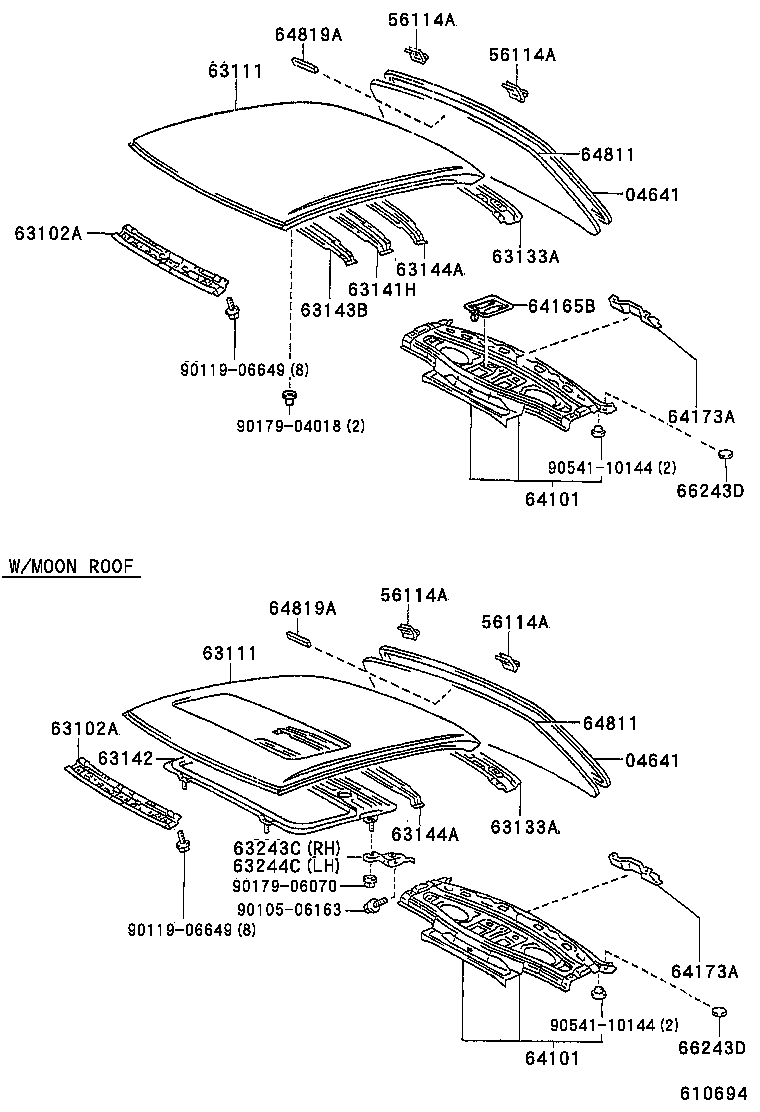 64165-33010 COVER, UPPER BACK PANEL HOLE, NO.1 product image
