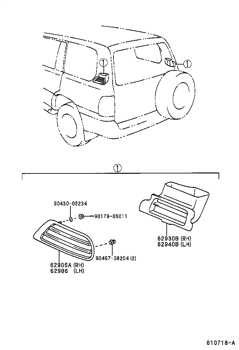 Toyota 62930-60040 DUCT ASSY, QUARTER VENT, RH