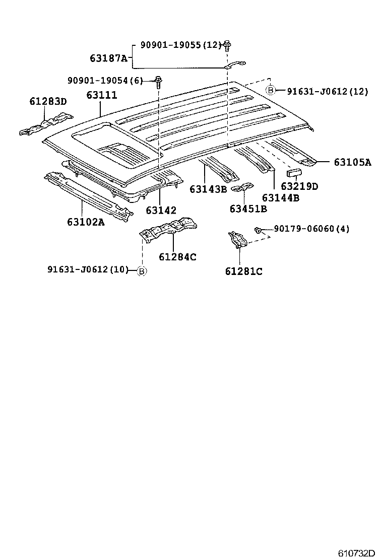 63111-60550 PANEL, ROOF product image