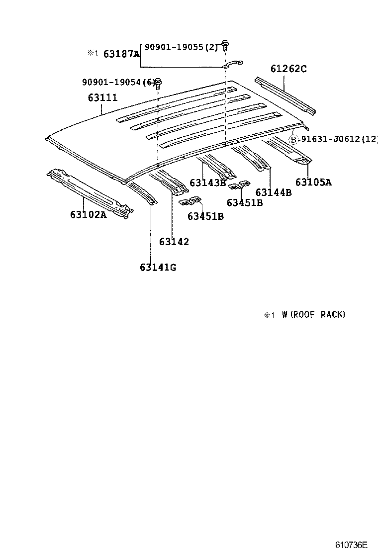 63111-60441 PANEL, ROOF product image
