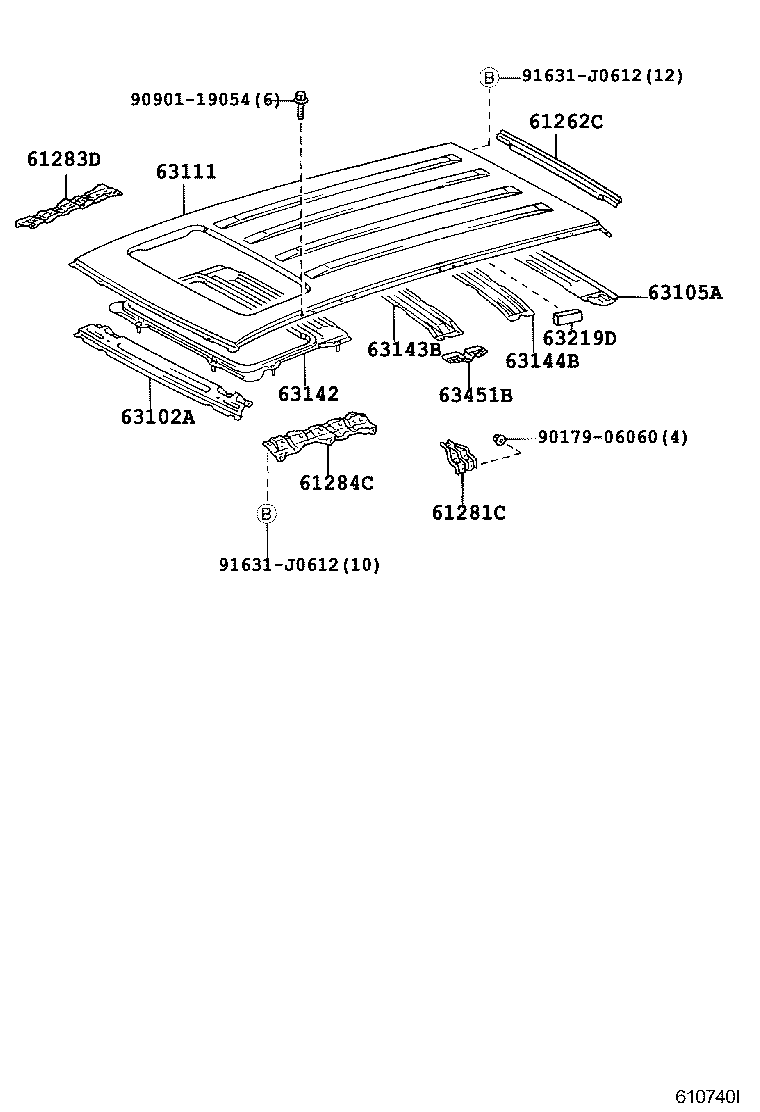 63111-60431 PANEL, ROOF product image