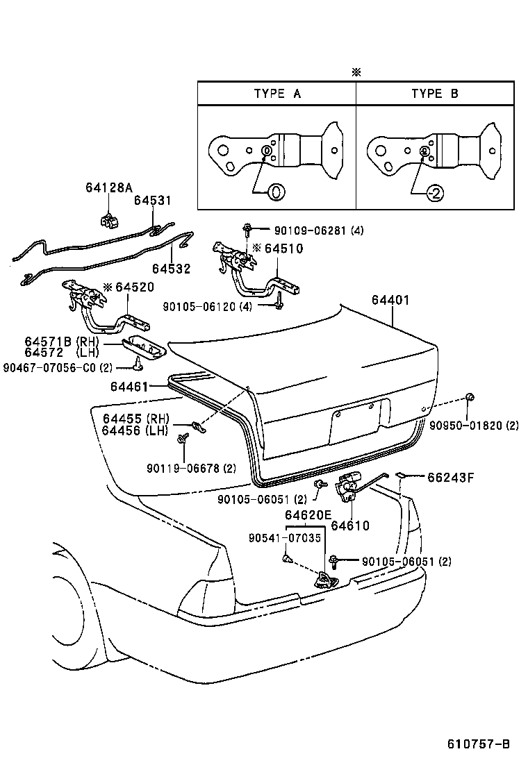 64461-30290 WEATHERSTRIP, LUGGAGE COMPARTMENT DOOR product image