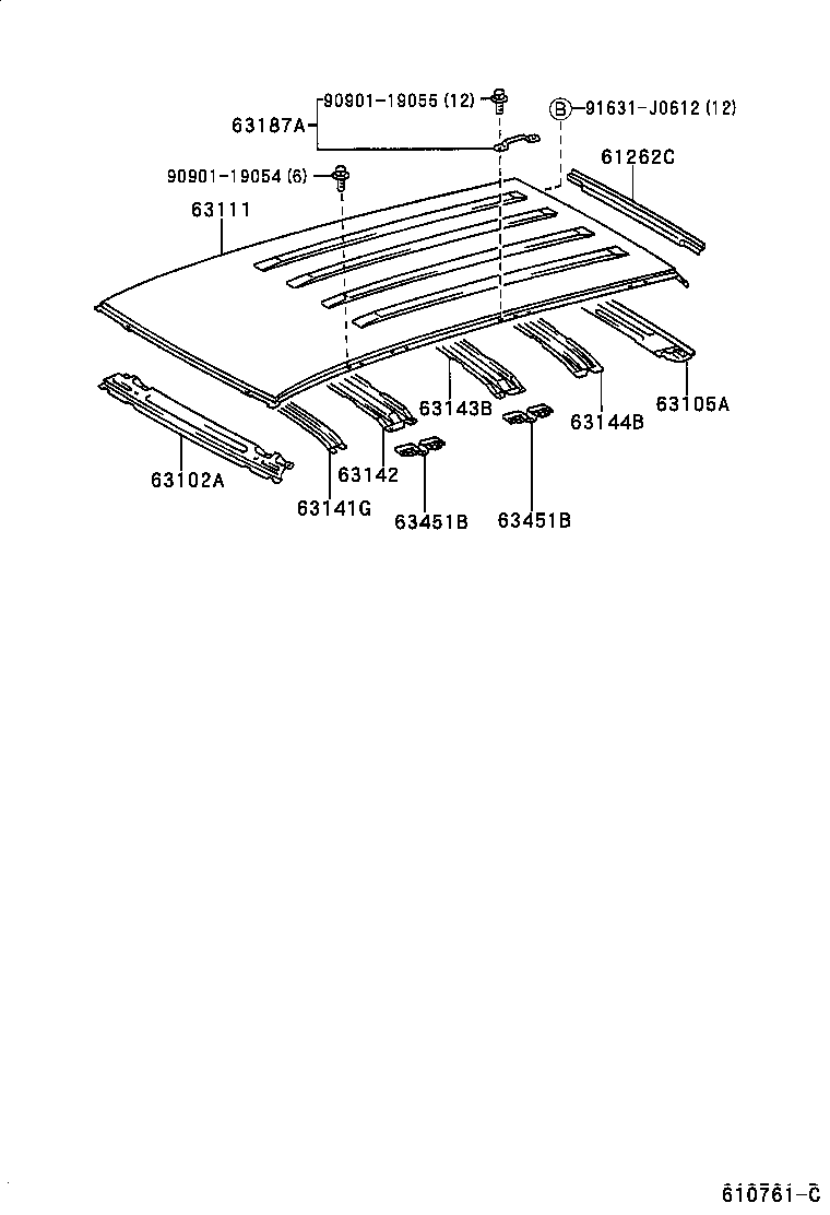 63111-60431 PANEL, ROOF product image