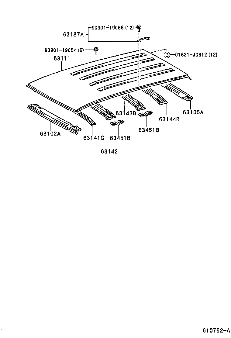 63111-60550 PANEL, ROOF product image