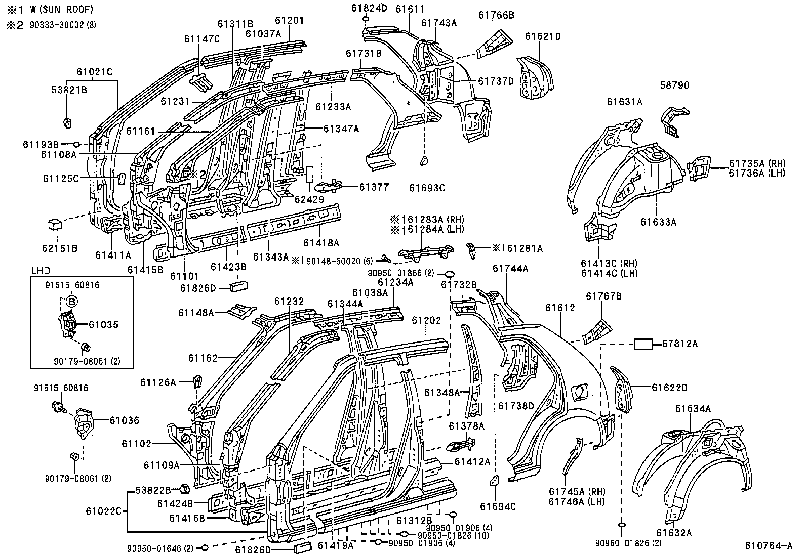 61622-10040 TROUGH, BACK DOOR OPENING, LH product image