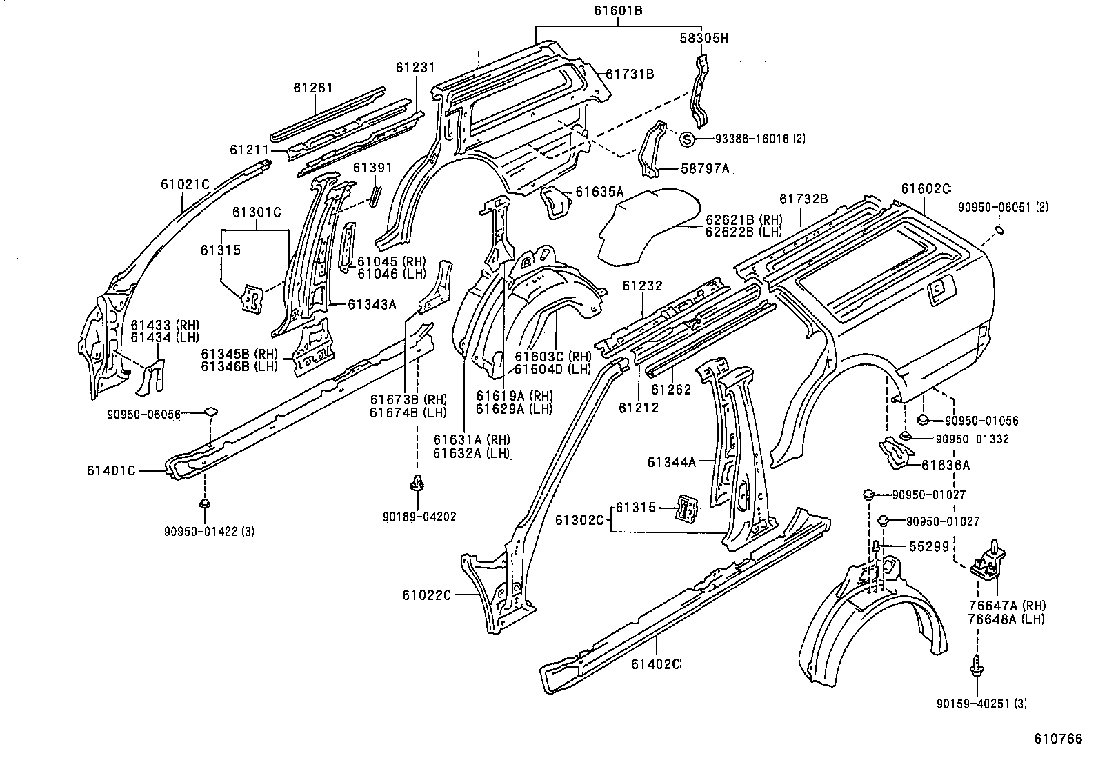 61402-31010 PANEL SUB-ASSY, ROCKER, OUTER LH product image