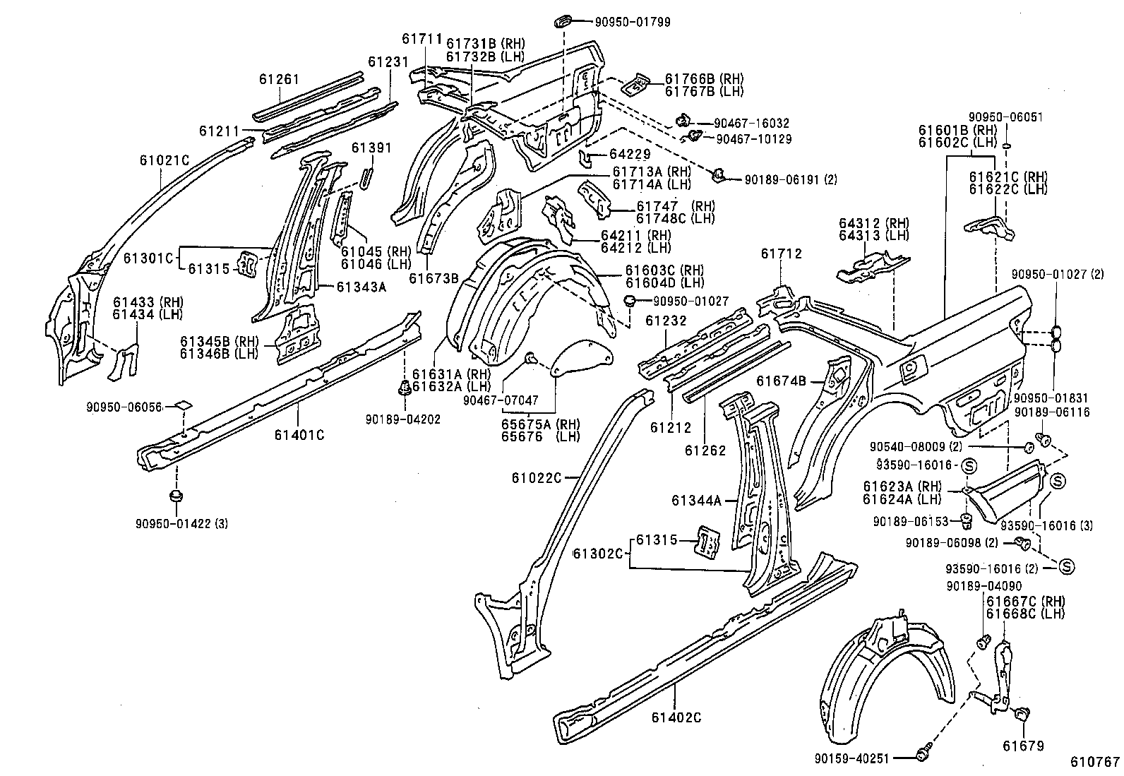 61402-31010 PANEL SUB-ASSY, ROCKER, OUTER LH product image
