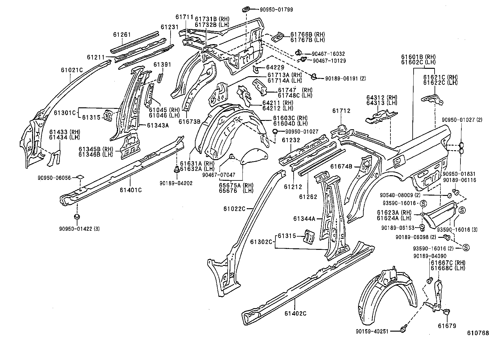 61402-30230 PANEL SUB-ASSY, ROCKER, OUTER LH product image