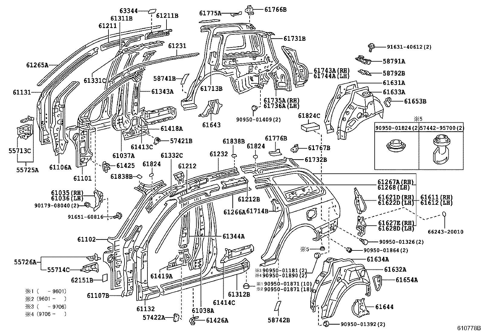 61601-21140 PANEL, QUARTER, RH product image