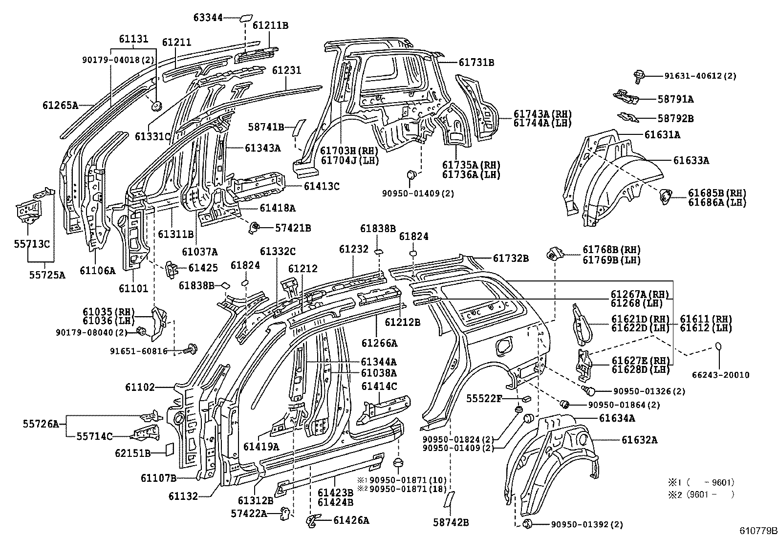 61601-21140 PANEL, QUARTER, RH product image