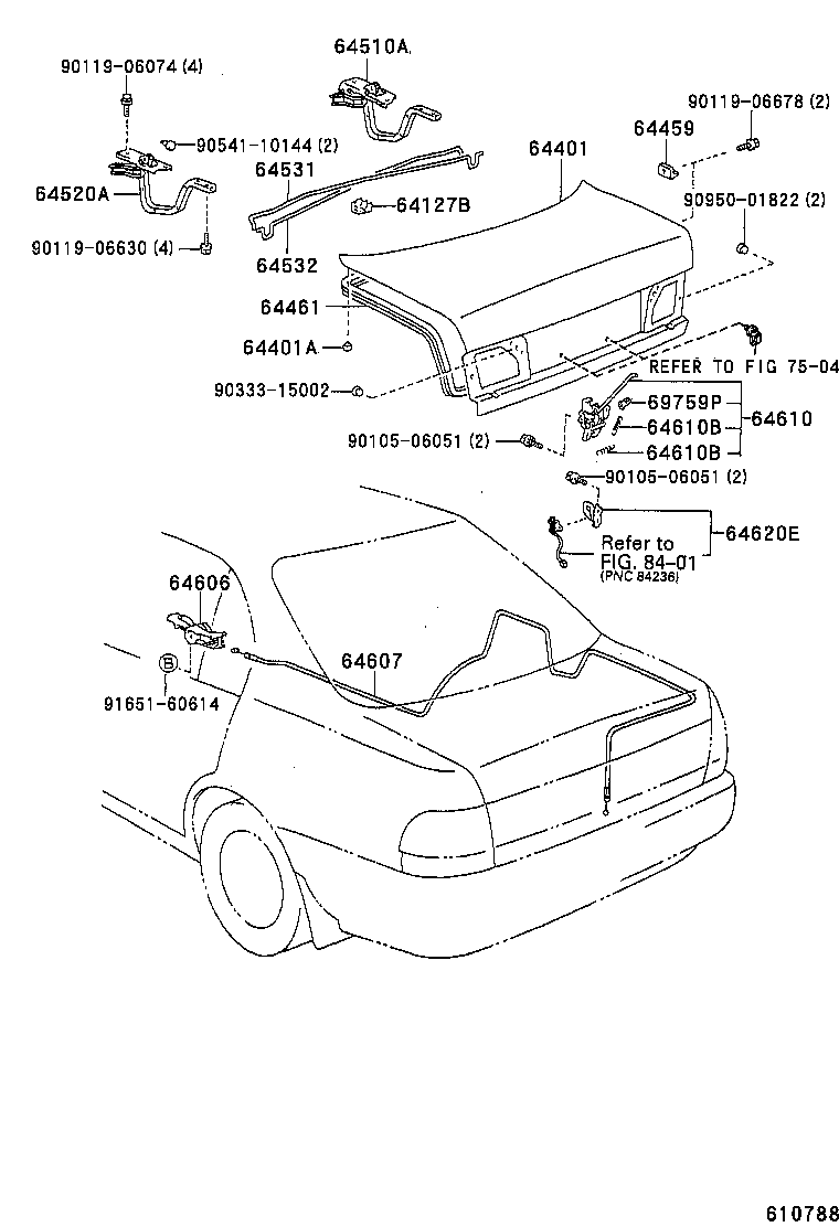 64401-05030 PANEL SUB-ASSY, LUGGAGE COMPARTMENT DOOR product image