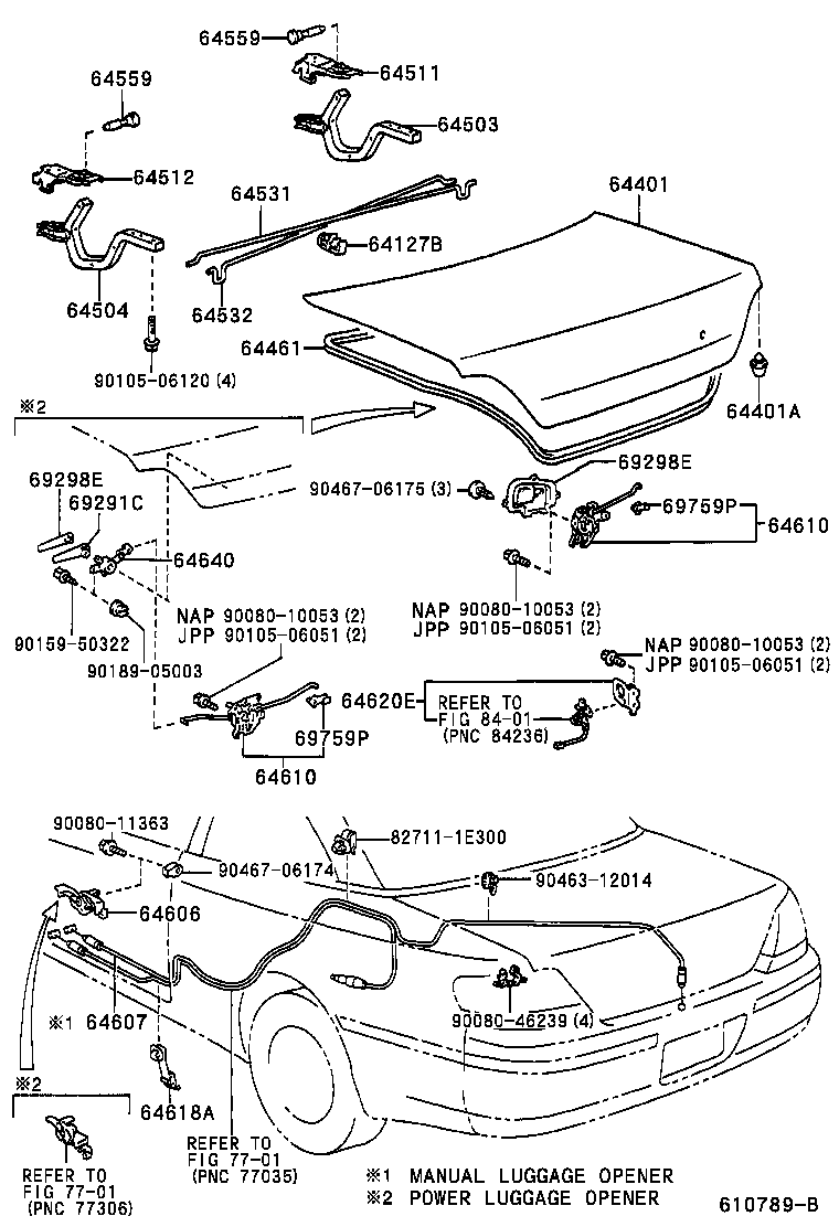 Toyota 64607-AA030 CABLE SUB-ASSY, LUGGAGE DOOR LOCK CONTROL