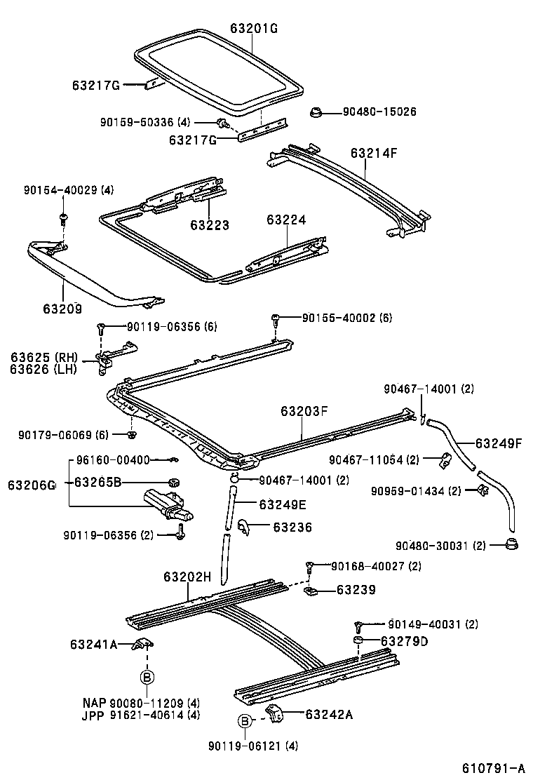 Toyota 63148-06020 REINFORCEMENT, ROOF PANEL, NO.7