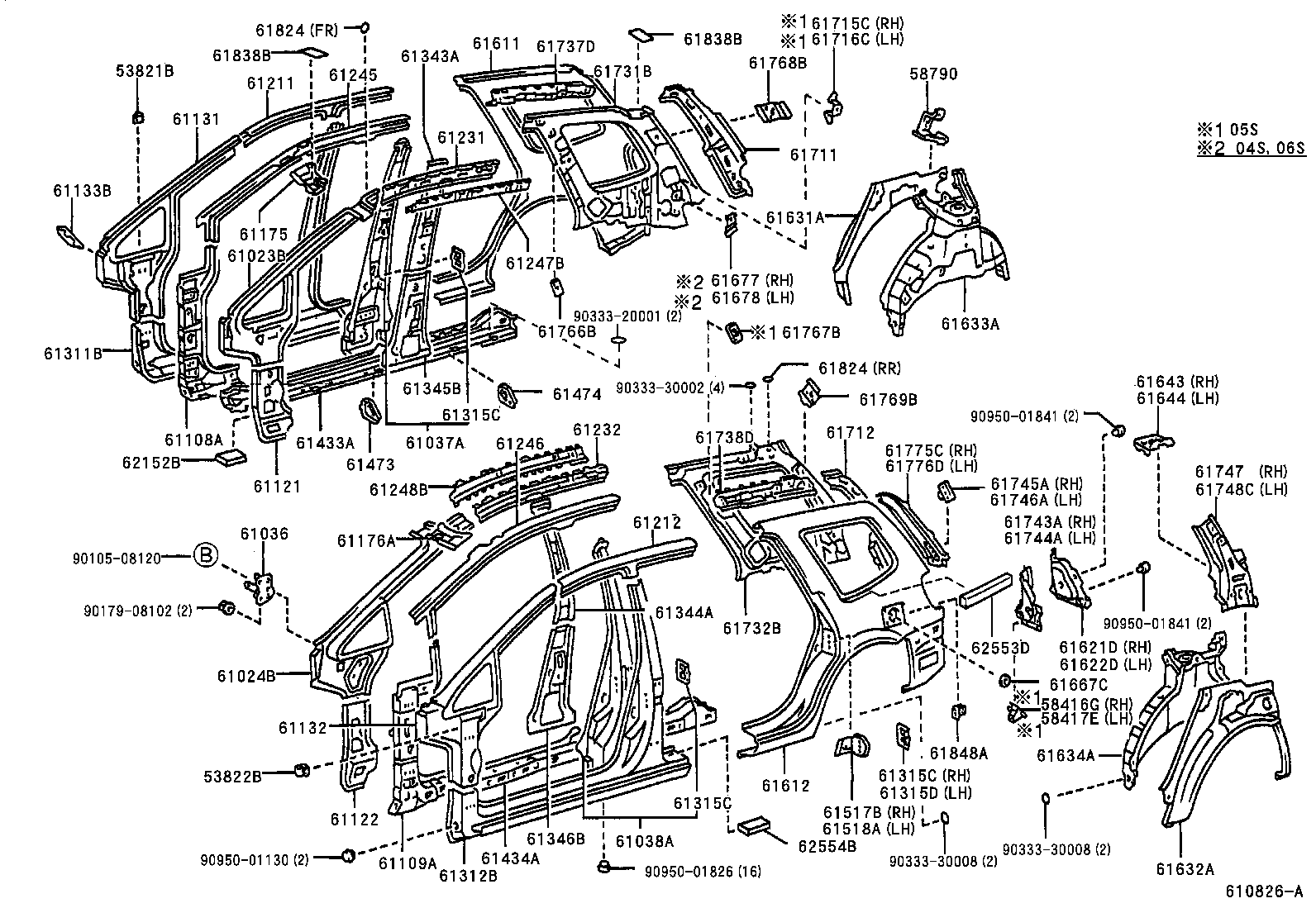 61346-13010 PILLAR, CENTER BODY, INNER LOWER LH product image